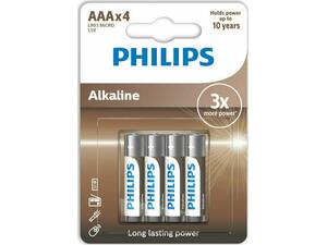 Μπαταρίες Philips Alkaline AAA LR03 Micro 1.5V συσκευασία 4 τεμαχίων